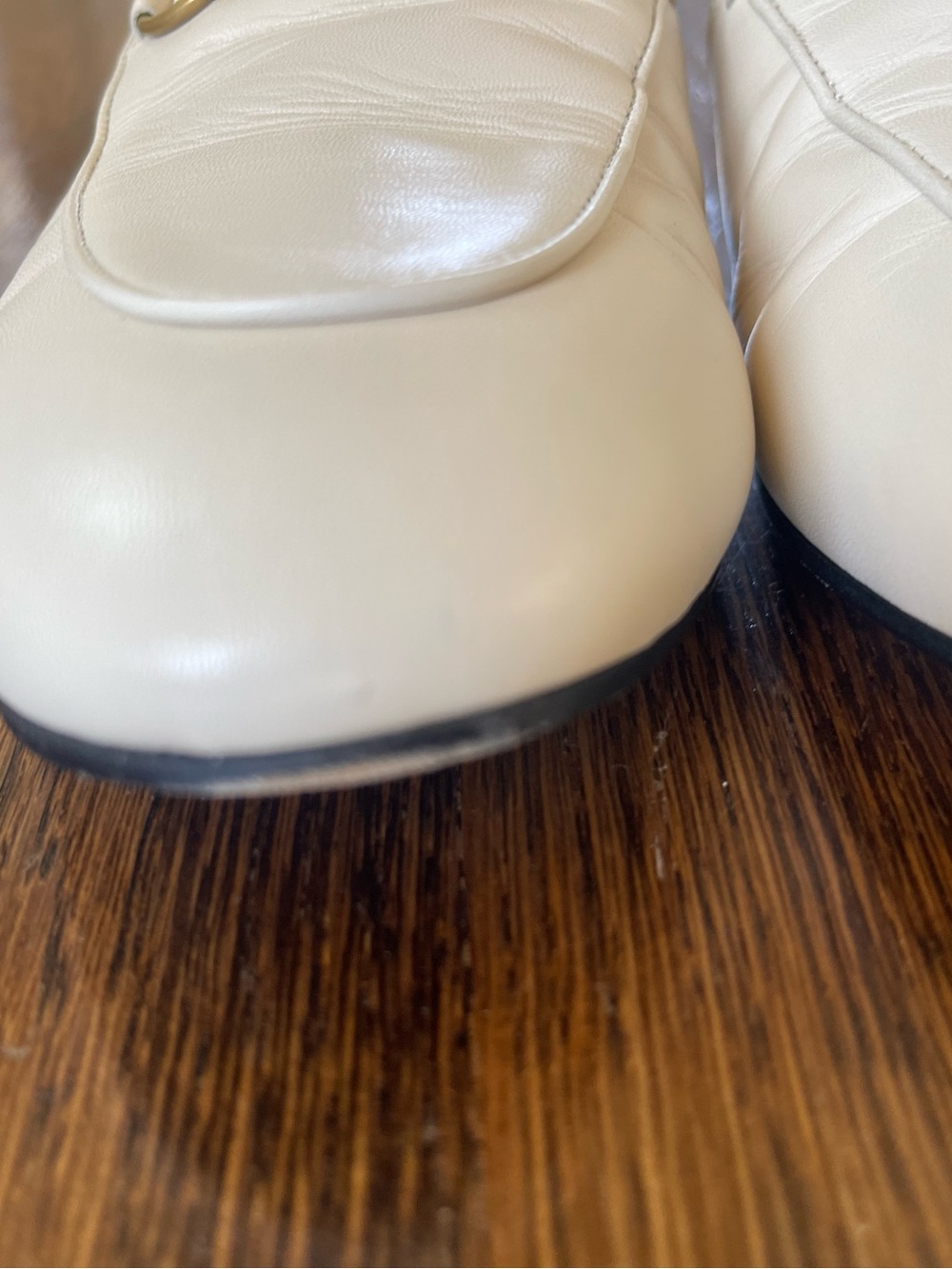 Gucci White Leather Horsebit Mules - Picture 4 of 7